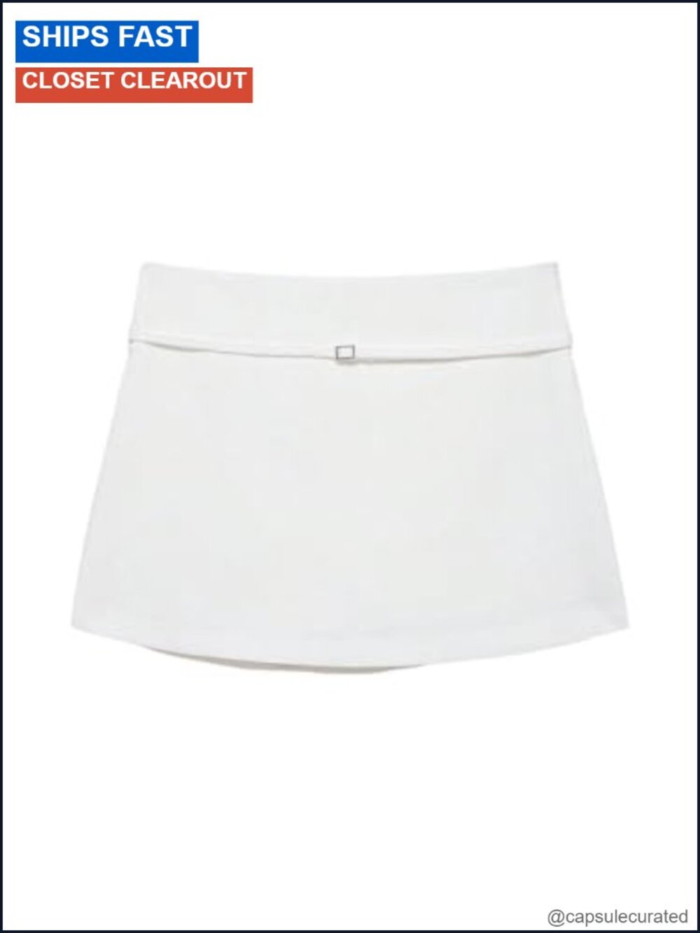 Women's Zip Up Skort Low Rise Mini A Line Belted Skort